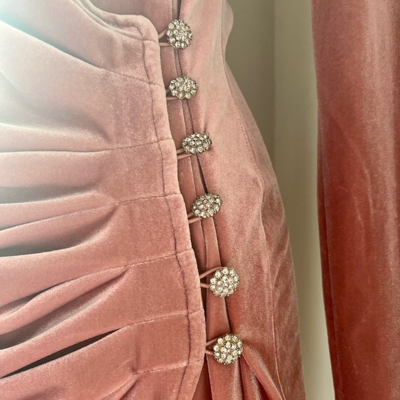 Topshop Pink Velvet Dress - Picture 4 of 9